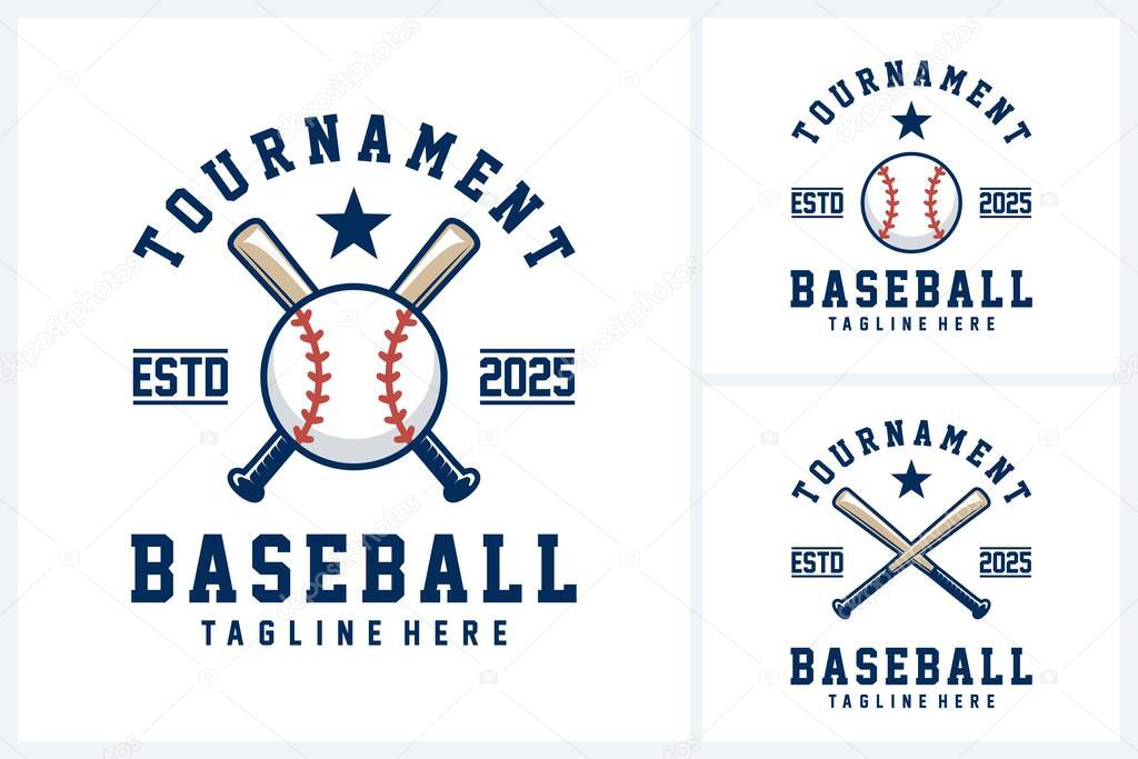 Baseball logo sport design vector template, baseball icon sport emblem vector, baseball tournament logo badge design vector illustration