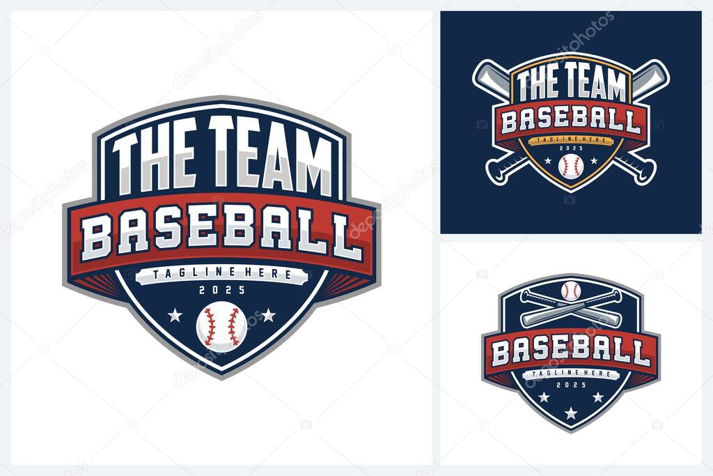 Baseball logo sport design vector template, baseball icon sport emblem vector, baseball tournament logo badge design vector illustration
