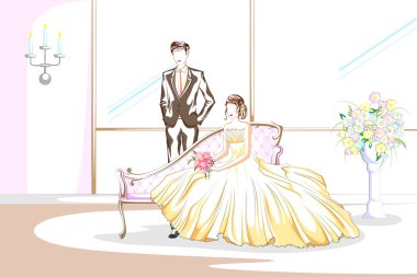 Düğün töreninde güzel Çift