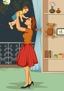 Retro bebek kadınla