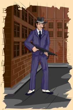 Tabancalı Retro adam