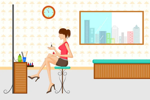 Hermosa mujer haciendo maquillaje — Vector de stock