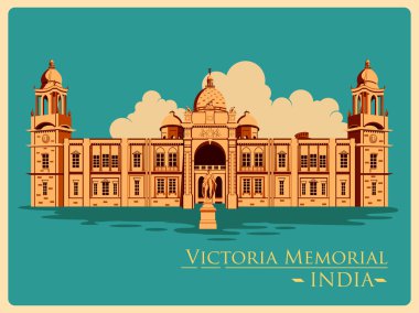 Victoria Anıtı Hindistan Kalküta ünlü anıt VINTAGE poster