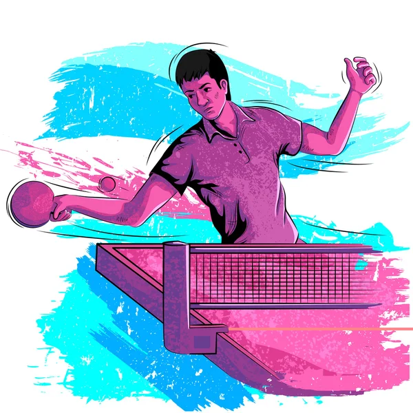 Concept of sportsman playing Table Tennis — Stock Vector