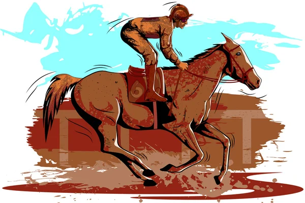 Concept of sportsman doing Equestrian — Stock Vector