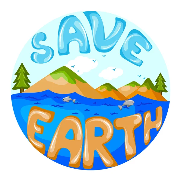 Concept de Sauver la Terre — Image vectorielle