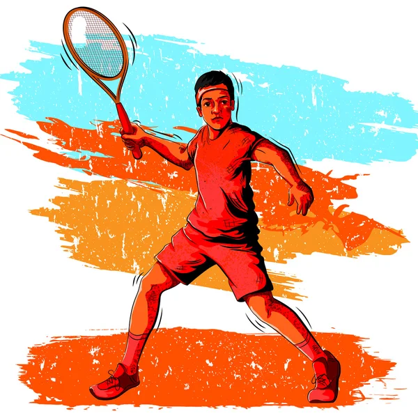 Konzept des Badmintonspielers — Stockvektor