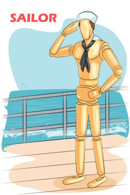 Ahşap insan manken denizci