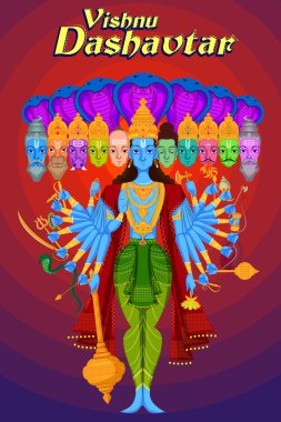 Indian God Vishnu Dashavatar clipart