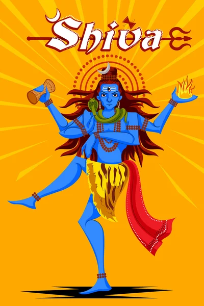 Indian God Shiva dancing in Nataraja pose — Stock Vector