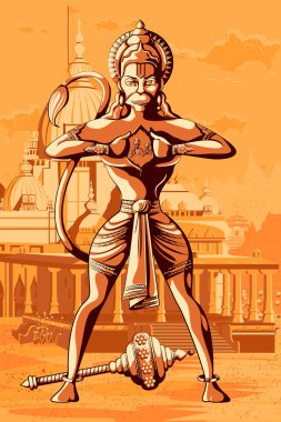 Hint Tanrı Hanuman Rama ve Sita gösterilen