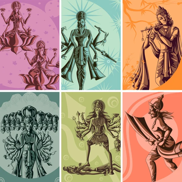 Hint Tanrı ve Tanrıça dini VINTAGE Poster