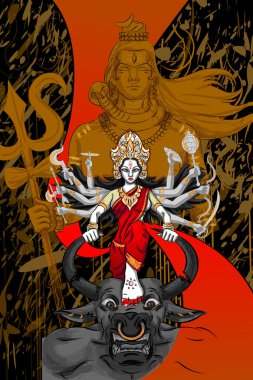 Mutluluk Durga Puja festival Hindistan tatil arka plan