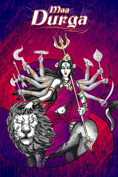 Happu Durga Puja 축제 인도 휴가 배경 — 스톡 벡터
