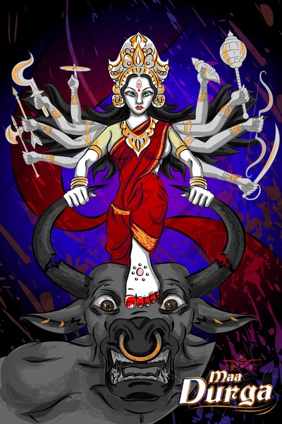 Happu Durga Puja festival India fondo de vacaciones — Vector de stock