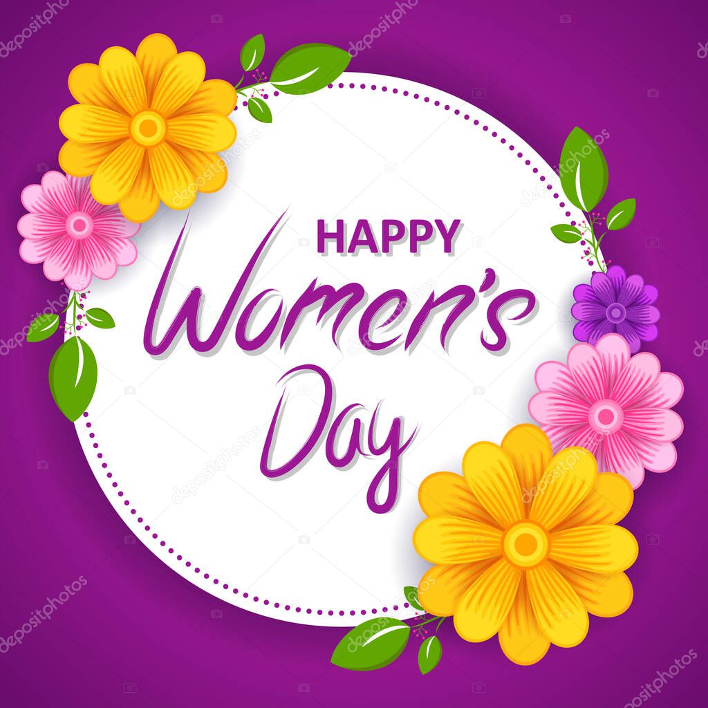 Happy Womens Day elegence greeting for 8th March celebration