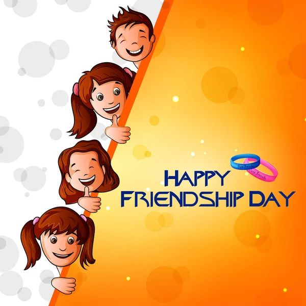 Happy Friendship Day köszöntés háttér sablon banner design — Stock Vector