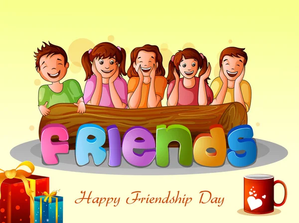 Happy Friendship Day salutations modèle de fond pour la conception de bannière — Image vectorielle