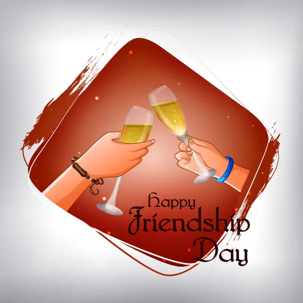 Happy Friendship Day köszöntés háttér sablon banner design — Stock Vector