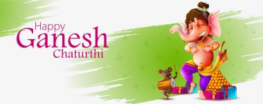 Hindistan arka plan Lord Ganpati ile mutlu Ganesh Chaturthi Festivali