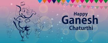 Hindistan arka plan Lord Ganpati ile mutlu Ganesh Chaturthi Festivali
