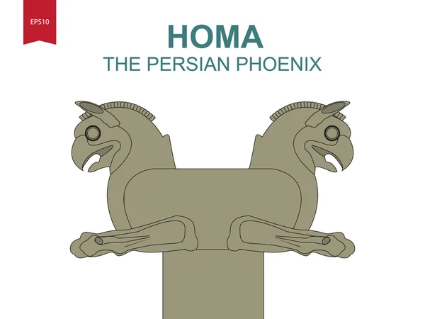 Fénix Homa Persa — Vector de stock