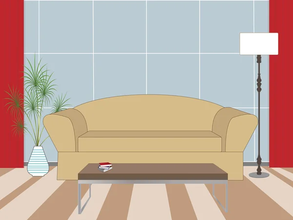 Woonkamer interieur — Stockvector