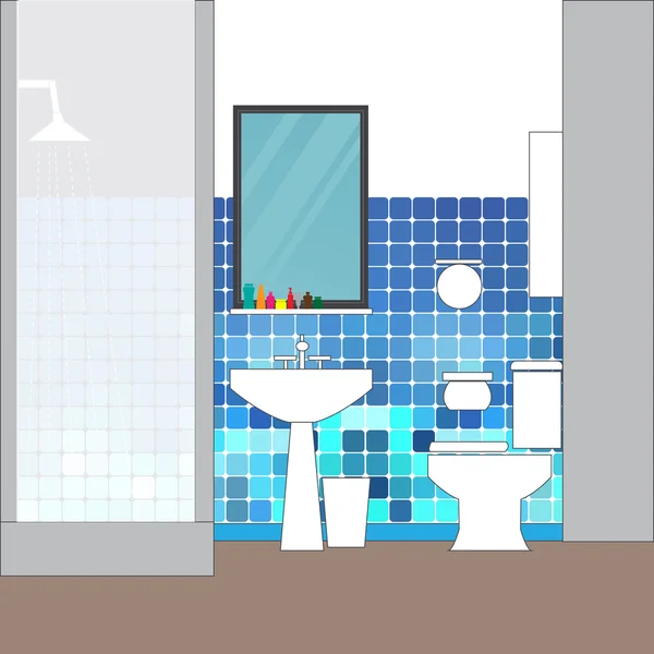 Záchod a koupelna interiéru — Stockový vektor