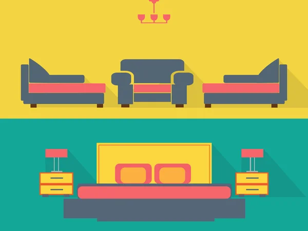 Interieur illustratie set — Stockvector