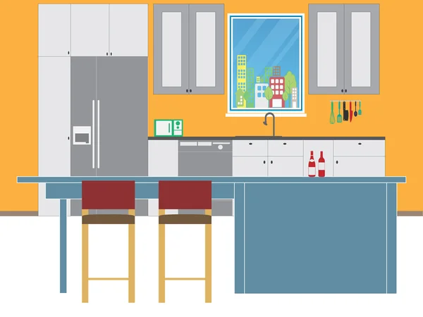 Moderní kuchyně interiér — Stockový vektor