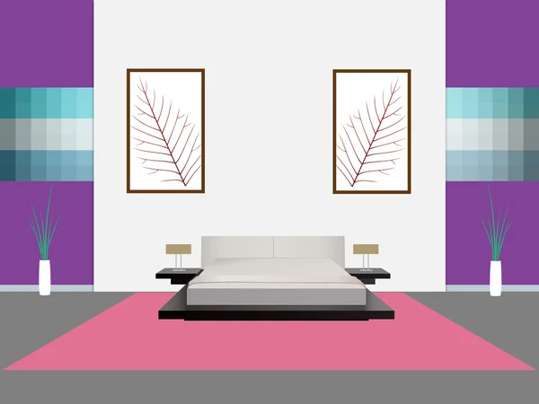 Chambre moderne Intérieur — Image vectorielle