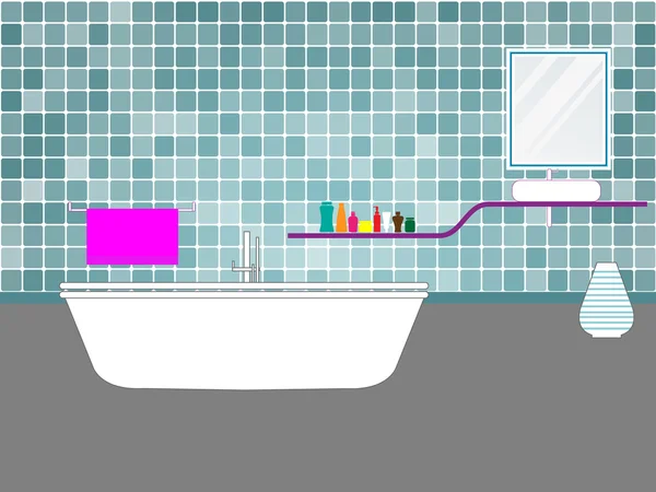 Tandenborstels, tandpasta, zeep in de badkamer — Stockvector