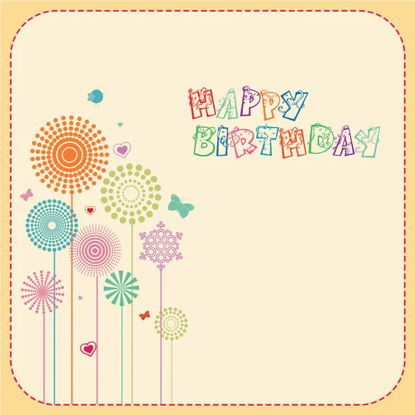 Цветочная открытка с днем рождения — стоковое фото