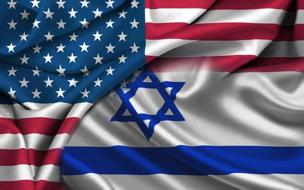 Bandiere USA e Israele — Foto Stock