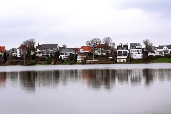 Lakeside подання в Silkeborg Данії — стокове фото