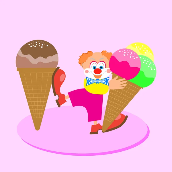 Ice cream in the hot summer — Stock Vector