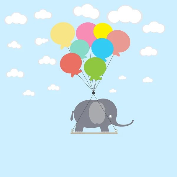 Elephant on the balloons — Stock Vector