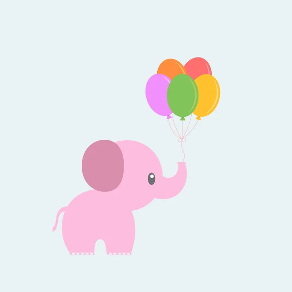 Elefante con globo — Vector de stock