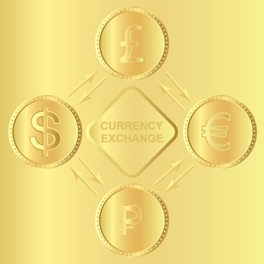 illüstrasyon vektör. Döviz kurları Coin
