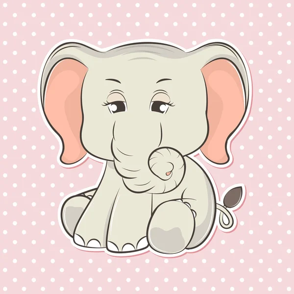 Adorable Lindo Bebé Elefante Dibujos Animados Estilo Plano Animal Moderno — Vector de stock