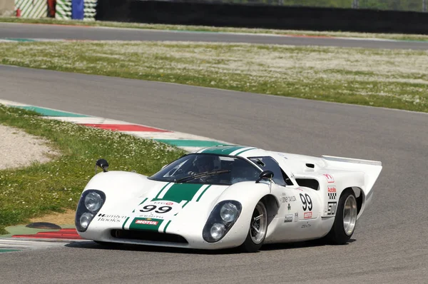 Mugello Historic Classic Dubna 2014 Lola T70 Iii 1969 Řídil — Stock fotografie