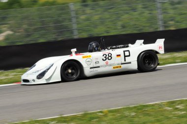 Mugello Tarihi Klasiği 25 Nisan 2014: PORSCHE 908-2 1969 Robert FINK 'in Mugello Pisti' nde uygulaması sırasında, İtalya.