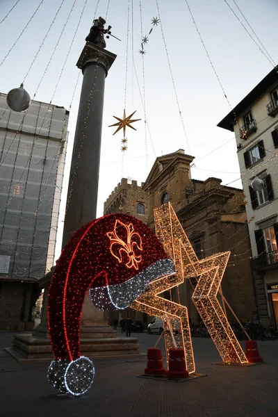 Firenze Novembre 2020 Decorazione Natalizia Nel Centro Firenze Tornabuoni Della — Foto Stock