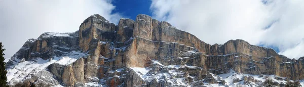 Grupa Górska Sasso Della Croce Sezonie Zimowym Dolomity Val Badia — Zdjęcie stockowe