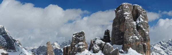 Prachtig Uitzicht Cinque Torri Five Towers Groep Het Winterseizoen Italiaanse — Stockfoto