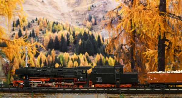 Firenze Italia Ottobre 2020 Modello Ferroviario Miniatura Con Treni Ambiente — Foto Stock
