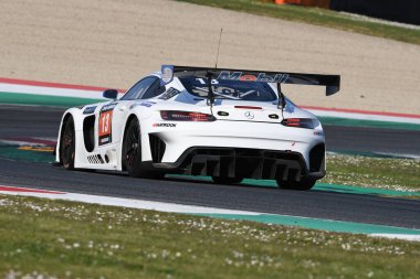 Scarperia, 25 Mart 2021: Zakspeed Takımı 'ndan Mercedes-AMG GT3 Kireev-Stolyarov-Shaytar tarafından İtalya' daki Mugello Pisti 'nde yapılan 12..