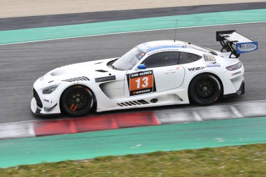 Scarperia, 25 Mart 2021: Zakspeed Takımı 'ndan Mercedes-AMG GT3 Kireev-Stolyarov-Shaytar tarafından İtalya' daki Mugello Pisti 'nde yapılan 12..