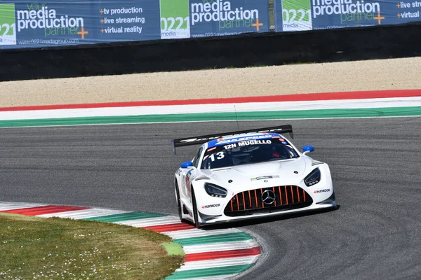 Scarperia, 25 Mart 2021: Zakspeed Takımı 'ndan Mercedes-AMG GT3 Kireev-Stolyarov-Shaytar tarafından İtalya' daki Mugello Pisti 'nde yapılan 12..