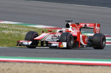 Scarperia, 9 Nisan 2021: GP2 Formülü BOSS GP Şampiyonası antrenmanı sırasında Mugello Pisti 'nde kullanılırken bilinmiyor. İtalya